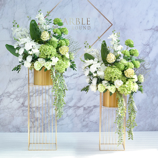 轻奢高端客厅仿真花摆件大件落地酒店转门商场售楼部装饰假花摆设