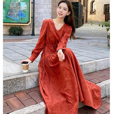 170高个子长裙到脚踝春秋超仙女裙子收腰及踝连衣裙175拖地超长款