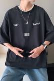 YYDS/EMO字母图案港风中性休闲情侣大码风短袖T恤DT7643P25，男装T恤，星座227-7