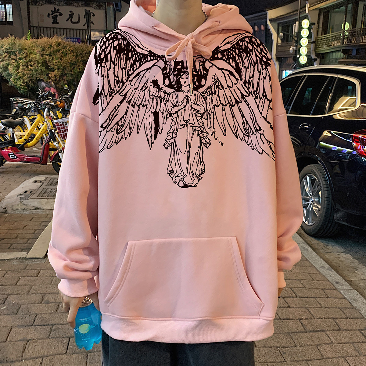 秋季港风中性风流行情侣大码休闲运动连帽印花卫衣男女外套702P45,男装卫衣,星座227-7