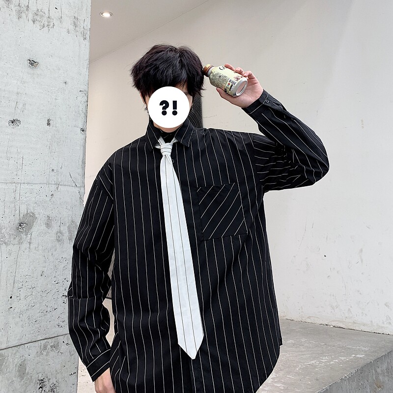 港风青春休闲情侣大码长袖衬衫男潮流帅气七分袖衬衣7853P45,男装衬衫,星座227-7
