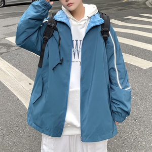 两面穿港风秋季潮牌休闲宽松夹克男潮棒球服外套男JK7426P75图片