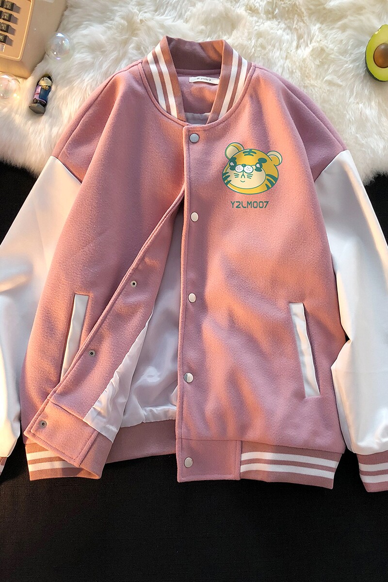 港风潮牌休闲宽松夹克男潮虎年老虎印花棒球服外套男JK7738P75,男装夹克,星座227-7