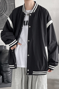 港风秋季潮牌休闲宽松外套男潮流潮棒球服夹克男7411P70图片