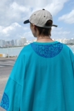 图案已注册港风青花瓷休闲情侣大码风短袖T恤DT7606P35，男装T恤，星座227-7