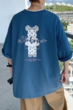 图案已注册港风日系中性休闲情侣大码风短袖T恤DT7736P25，男装T恤，星座227-7