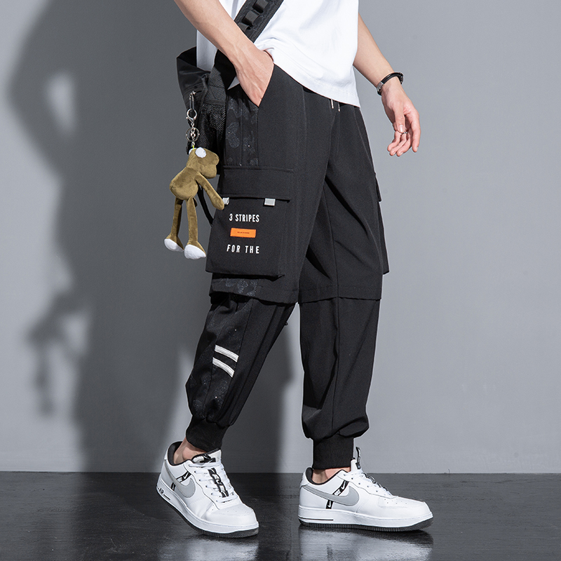 Men's Japanese elastic thin spring and summer overalls