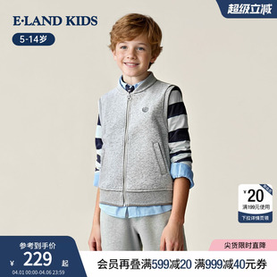 美式 eland kids衣恋童装 女童马甲春秋季 卫衣外套 学院风男童无袖