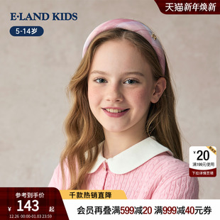 复古英伦格纹学院头箍 女童发箍2025年春夏新品 eland kids衣恋童装