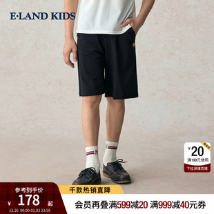 kids衣恋童装 学院风松紧腰撞色短裤 男童短裤 新品 25年夏季 eland
