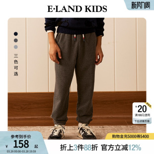 春秋复古徽章刺绣束脚休闲裤 男童女童卫裤 子 kids衣恋童装 eland