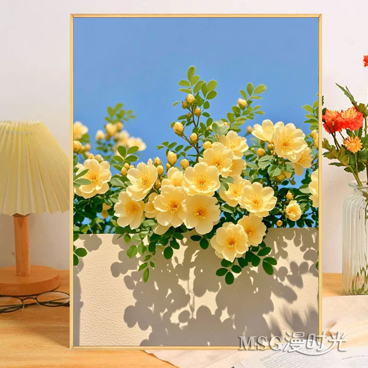 春天鲜花5D钻石画满钻新款清新花卉diy粘钻十字绣餐厅治愈系挂画