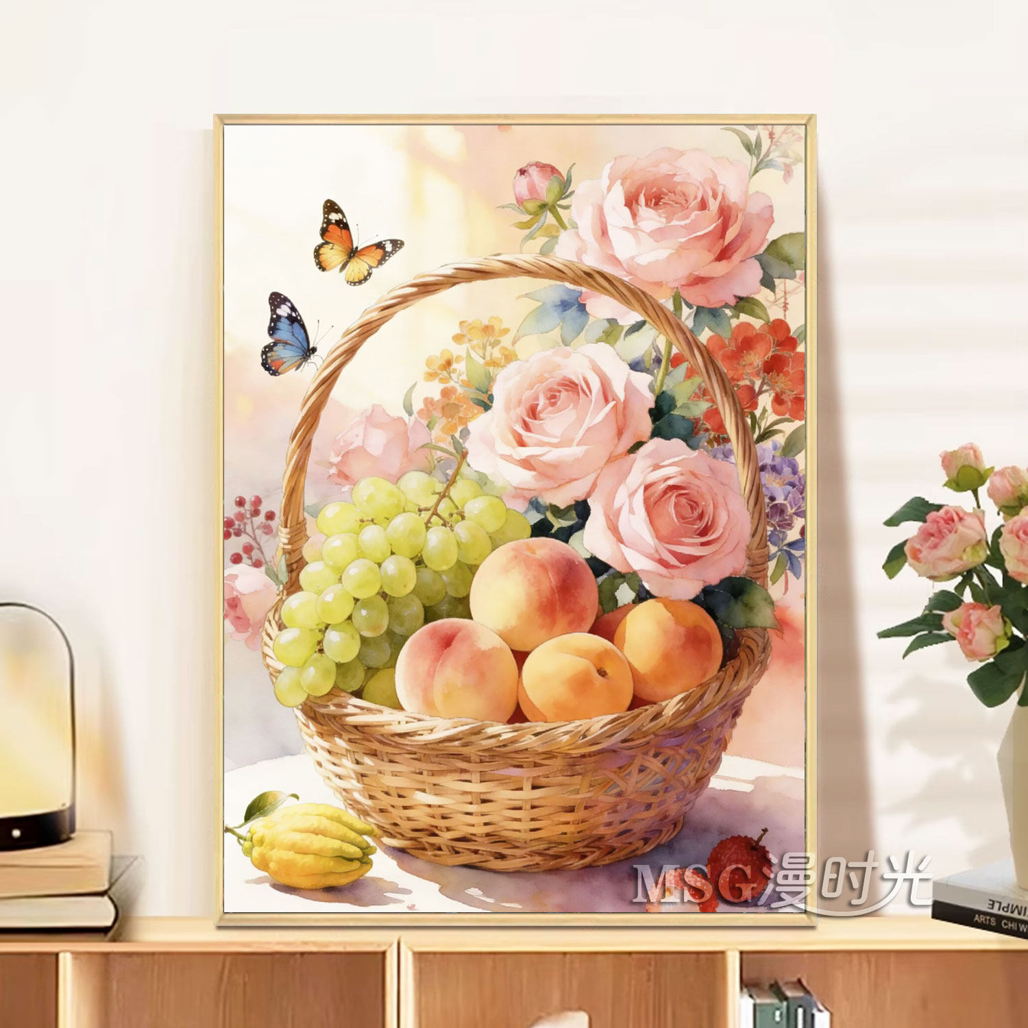 水果花篮钻石画满钻2026新款餐厅花卉简约清新手工点粘钻十字绣画