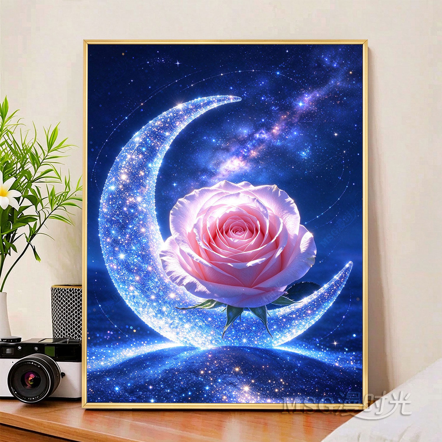 2026新款5D钻石画满钻玫瑰月亮高颜值手工diy粘贴钻画十字绣刺绣