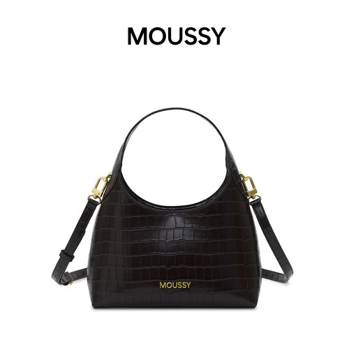 moussy女鳄鱼纹单肩hobo包斜挎包时尚通勤包精致高级感女包