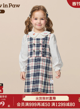 【商场同款】PawinPaw卡通小熊童装25年冬季新款女宝宝连衣裙时尚
