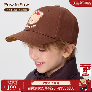 新款 25年秋冬季 PawinPaw卡通小熊童装 男女童帽子时尚 商场同款