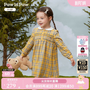 女宝宝甜美舒适A字版 新款 连衣裙 25年秋季 PawinPaw卡通小熊童装