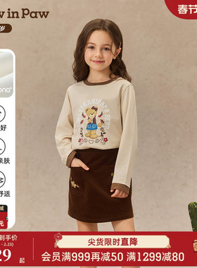【索罗娜】PawinPaw卡通小熊童装25年秋冬新款女童女宝宝长袖T恤