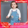 Quần áo trẻ em gấu hoạt hình gấu trúc 2019 mùa thu mới cho bé gái denim dây đeo váy Một từ váy thô - Váy chân váy ngắn bé gái