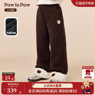 商场同款 女童休闲裤 PawinPaw卡通小熊童装 新款 直筒裤 25年冬季