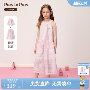PawinPaw卡通小熊童装26年夏季新款女童廓形上衣阔腿裤套装两件套
