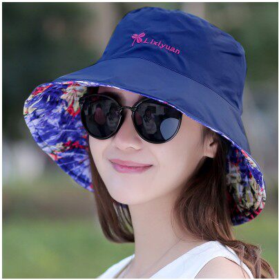 夏季帽子女早春新太阳帽户外防晒帽遮阳可折叠盆帽渔夫帽遮脸布帽