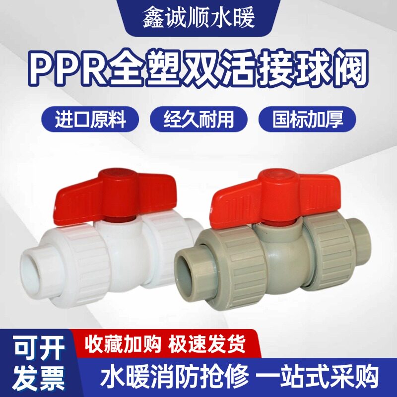 4分6分20PPR全塑双活接球阀双头活接球阀 PPR阀门ppr水管接头