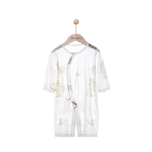 婴儿空调服睡衣夏季薄款长袖新生儿哈衣爬爬服夏天宝宝连体衣小鹿