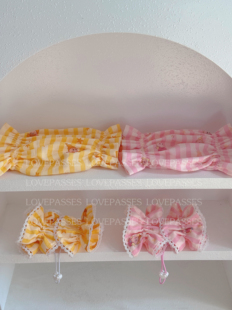 LOVEPASSES 柔软棉纱夏季喝水防脏耳套 可卡布泰迪查理王大耳朵狗