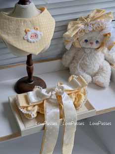 「黄油麻薯」LOVEPASSES 美卡可卡布飘带耳花 耳套套装 三角围兜