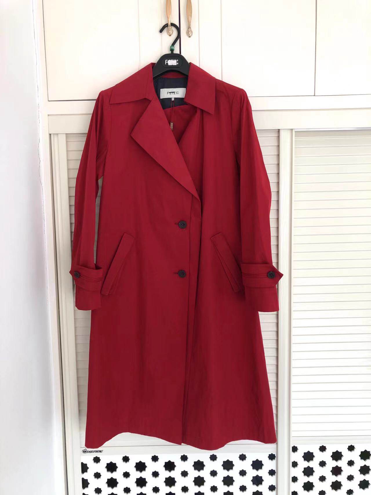 菲姿啦娜菲高端轻奢品牌专柜正品女士外套风衣