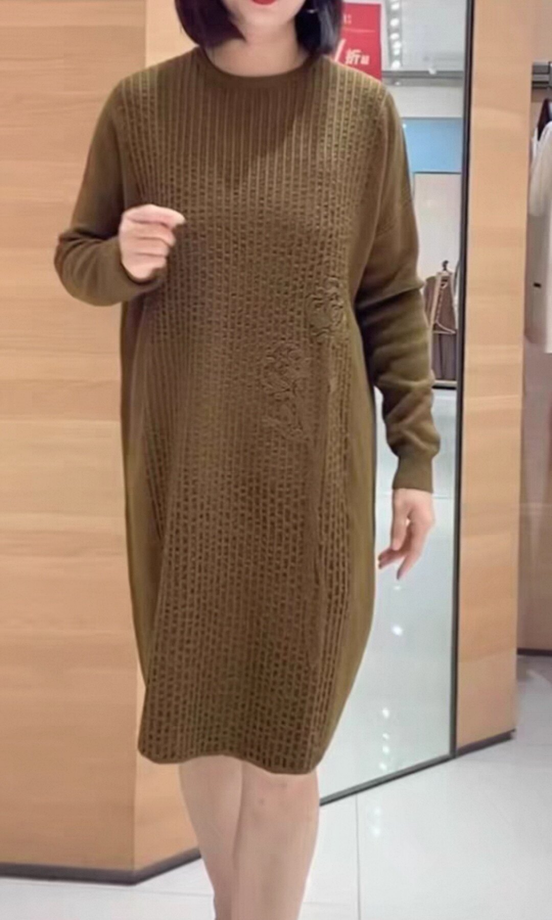 菲姿啦娜菲高端轻奢品牌专柜正品高端面料羊毛女士针织连衣裙