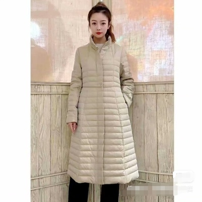 清仓菲姿啦娜菲高端轻奢品牌专柜正品女士羽绒服长款灰鹅绒服