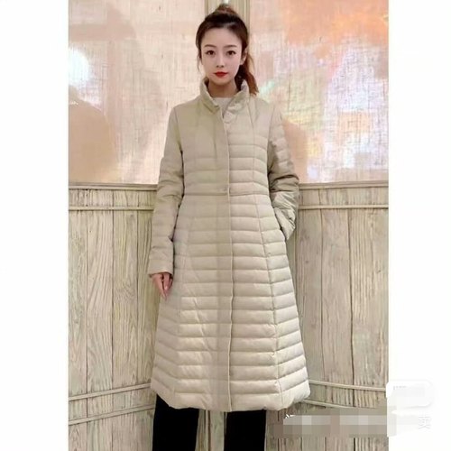 清仓菲姿啦娜菲高端轻奢品牌专柜正品女士羽绒服长款灰鹅绒服