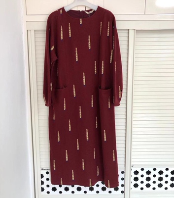 菲姿啦娜菲高端轻奢品牌专柜正品高端面料绵羊毛女士连衣裙