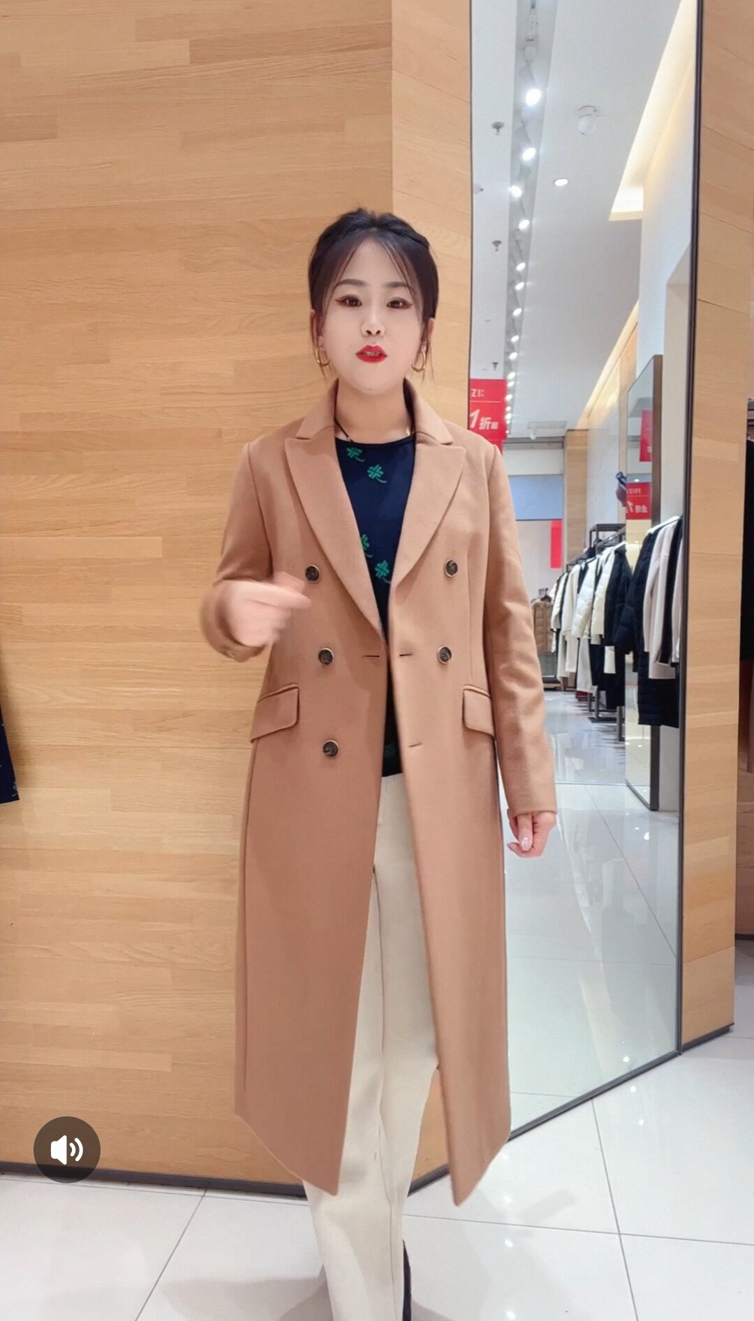 菲姿啦娜菲高端轻奢品牌专柜正品高端面料绵羊毛女士大衣外套
