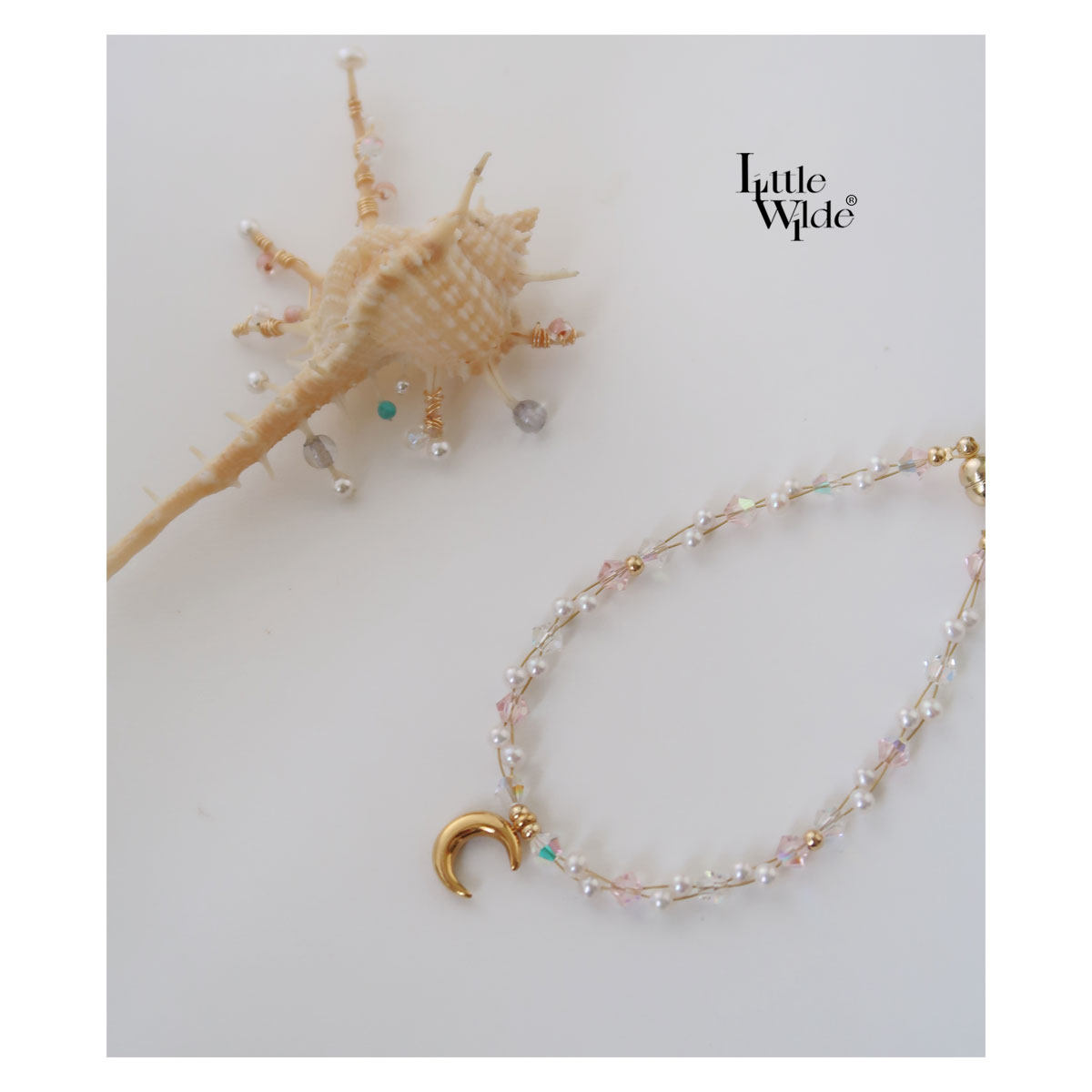 巨蟹座礼物淡水珍珠月亮手链