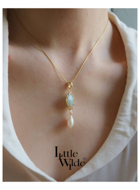 昭和风巴洛克珍珠吊坠叠戴项链