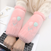 口护袖 中长款 头 秋冬季 羽绒服袖 防污袖 套女可爱毛绒布学生防脏套袖