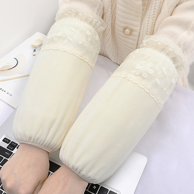 长款袖套米白色羽绒服护袖袖头冬