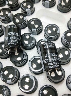 全新原装400V220UF 体积：25X30 JUNZL 电解电容器 原箱原盒