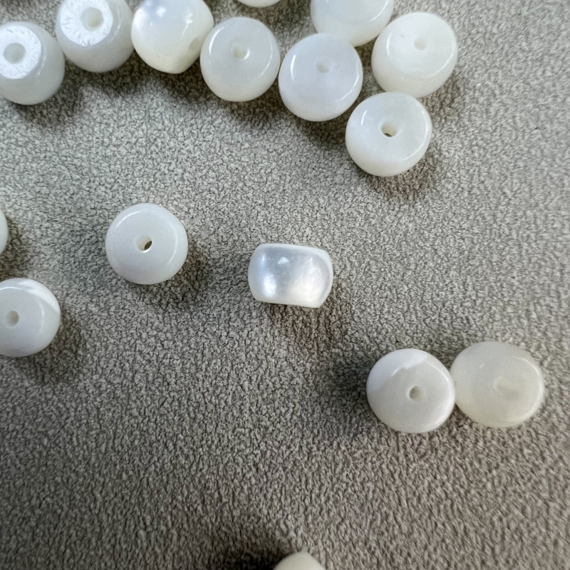 天然海洋有机宝石白蝶贝算盘珠串