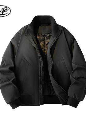 PAEFA 美式高街复古巴恩风短宽设计保暖加厚防风抗寒棉服男女同款