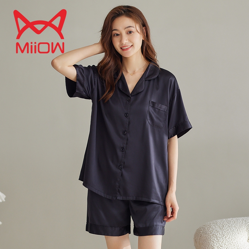 猫人女士冰丝短袖短裤家居服套装