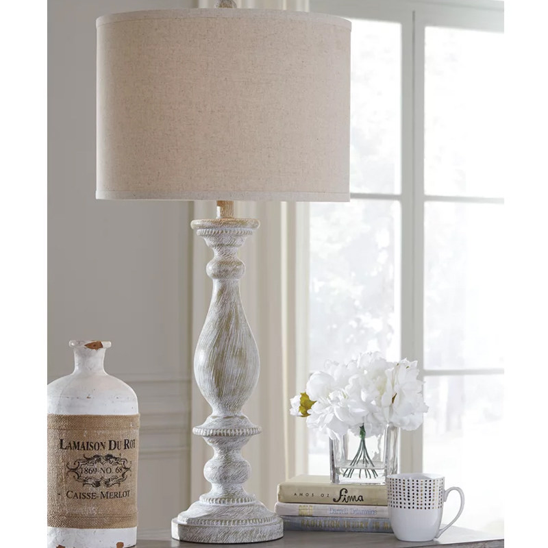 法式乡村复古设计木质艺术床头灯书桌儿童房公主卧室床头装饰台灯