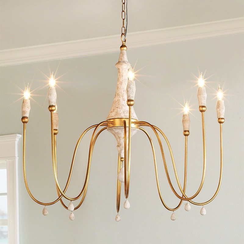 美式简约复古蜡烛枝形吊灯家用奢华铁艺客厅卧室艺术餐厅装饰灯具