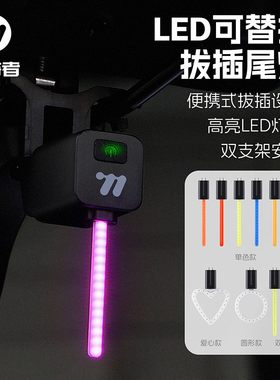 WEST BIKING公路自行车领航灯流水尾灯LED可换灯条插拔充电警示灯