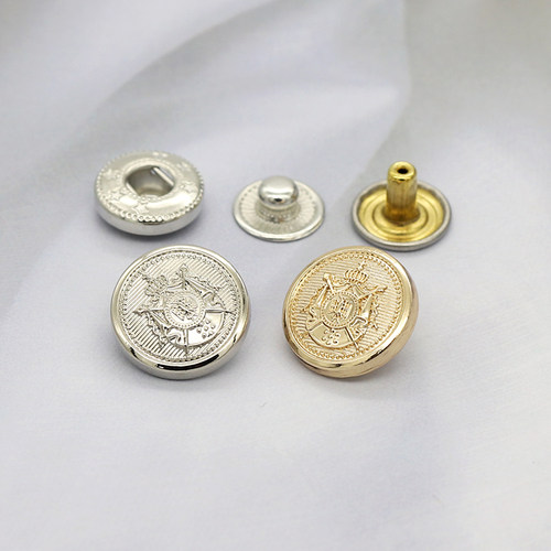 启铭欧美风条纹双狮金属四合纽扣