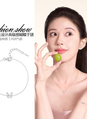 银色蝴蝶手链小众设计感精致
